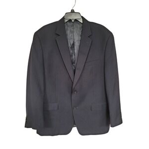 Michael Kors Mens Blazer Jacket 46R Navy Blue Pinstripe 2 Btn/Vents Sport Coat